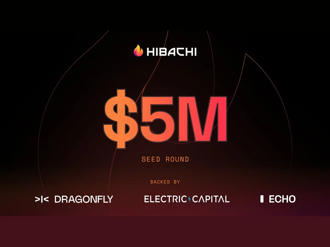 Hibachi $5M seed round announcement graphic