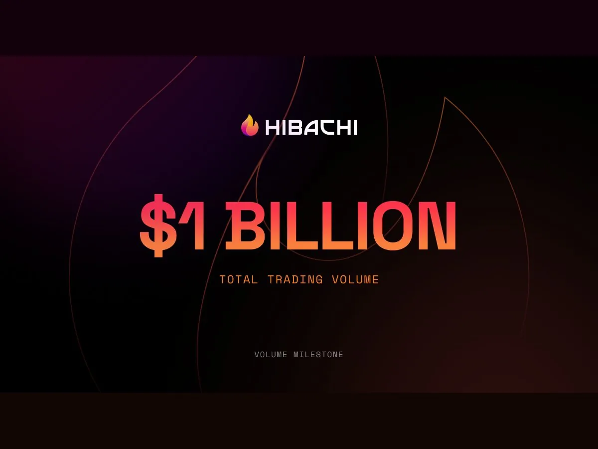 Hibachi $1 billion total trading volume milestone graphic